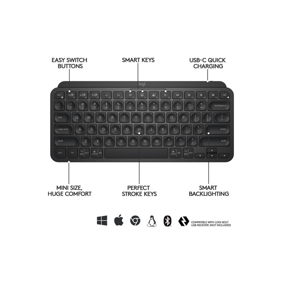 Logitech MX Keys Mini Wireless Keyboard - Black in Qatar Logitech MX Keys Mini Wireless Keyboard - Black in Qatar